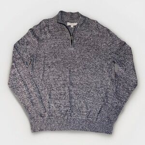 Hawker Rye Cotton Cashmere 1/4 Zip Pullover Lightweight Sweater Mock Neck Size M